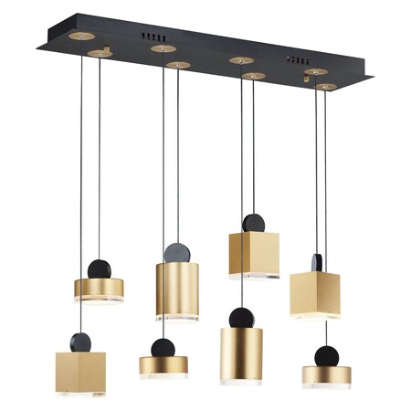 Et2 Nob Led 8-Light Pendant E20867-75BKGLD